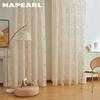 1 PZ NAPEARL Tenda Trasparente Per Finestra Jacquard Design Europeo Fiori Tulle Tenda Per Soggiorno Per La Decorazione Domestica