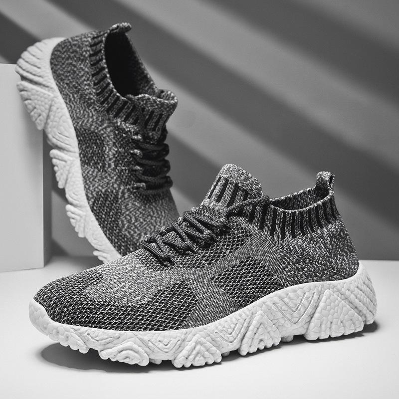 Lightweight fly-woven men's shoes long-term supply socks shoes fly-woven large-size casual sports shoes