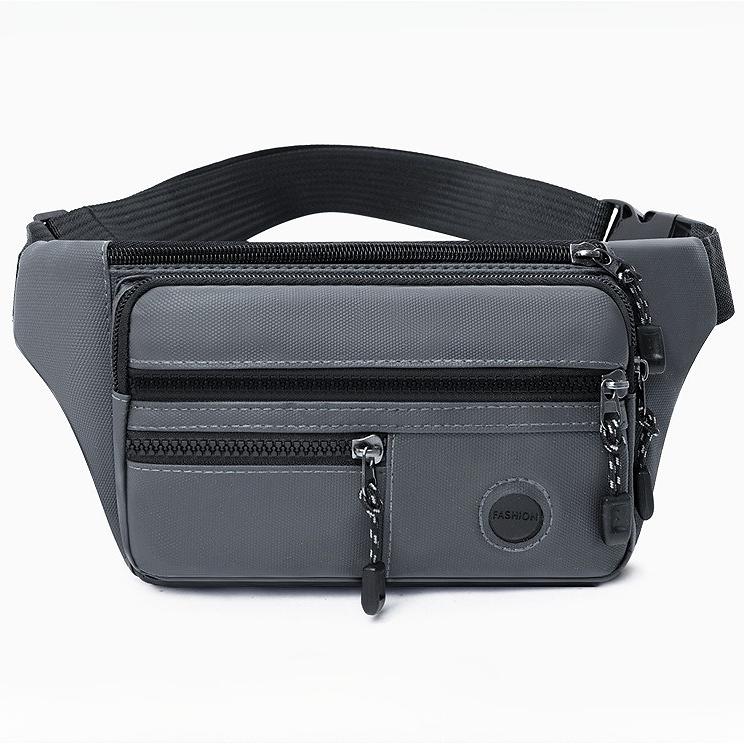 Men’s Waist Bag Large Capacity Crossbody Chest Bag Multi Pocket Nylon Sling Pack Casual Travel Belt Bag