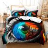 Ins Eyeballs Eye Bedding Set Duvet Cover + 2 Pillowcases Retro Weird Surreal Eye Graphic Indie Aesthetic Bedroom Decor