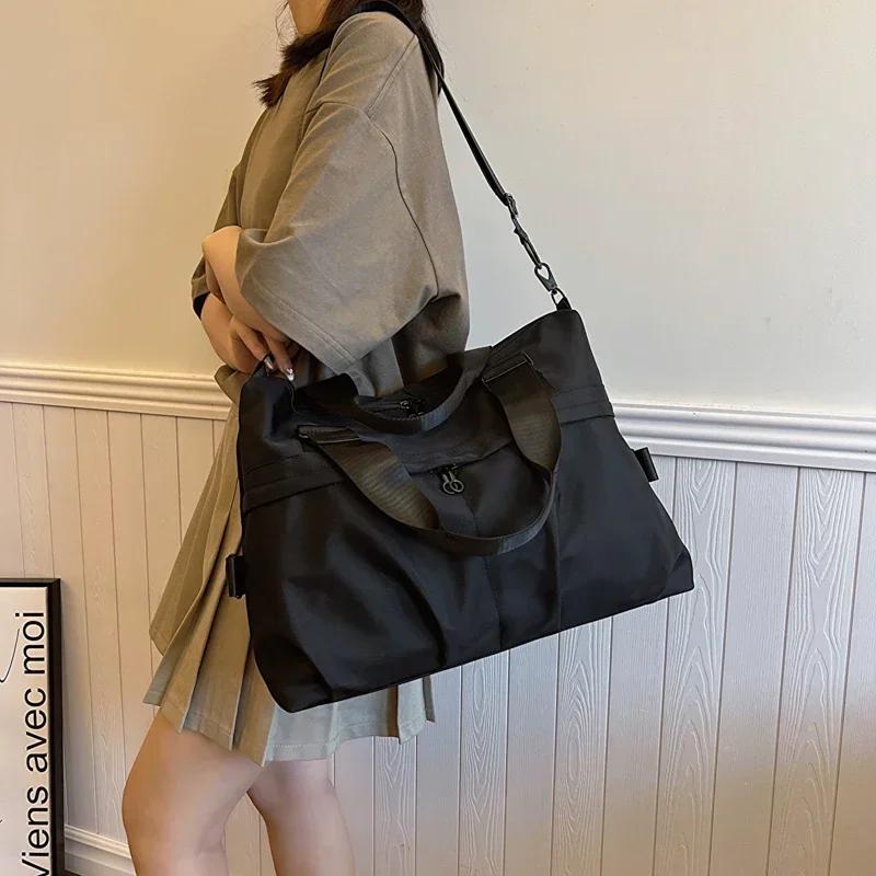 Solid Color Oxford Zipper Fashionable Casual Travel Bag  Soft Versatile Popular Shoulder Bag  New Large Capacity Crossbody Bag