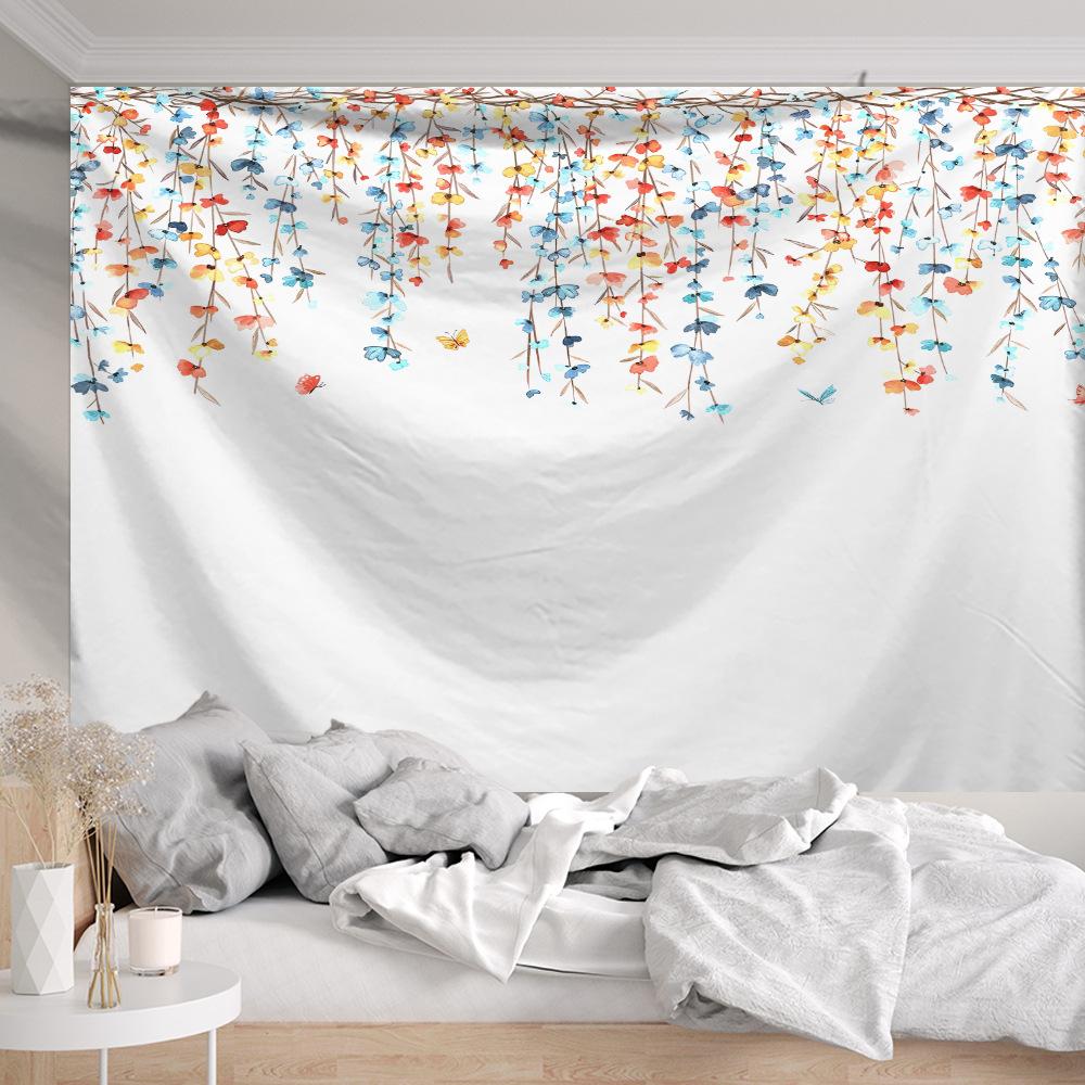 Creative floral hanging fabric for bedroom dormitory bedside background wall fabric wall paper mural fabric tapestry 74x94cm(29x37in)