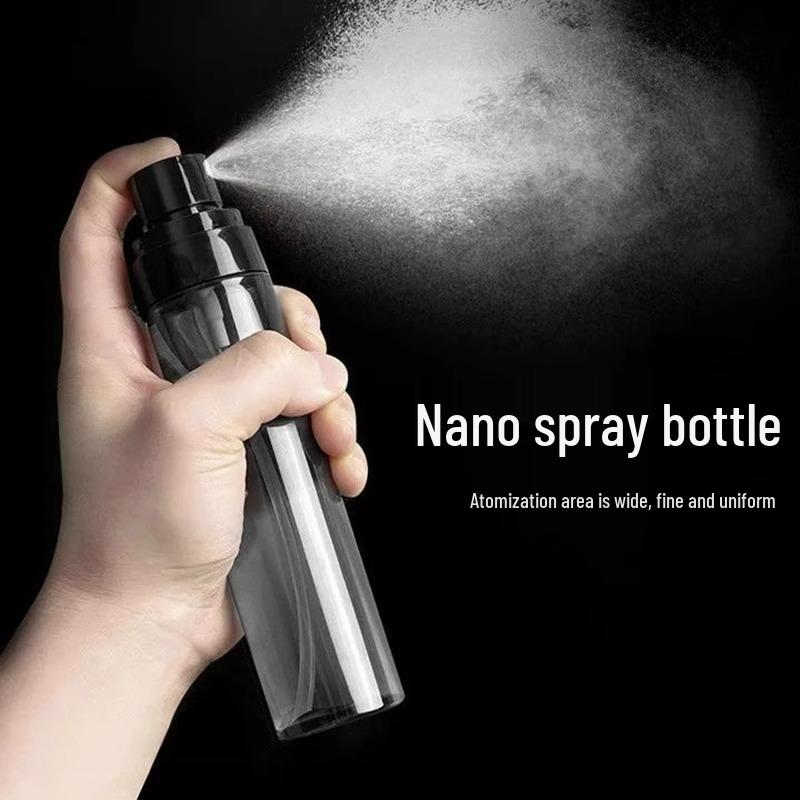 Portable Translucent Black Ultra-Fine Mist Spray Bottle for Toner or Alcohol - Travel-Size Facial Hydration Solution