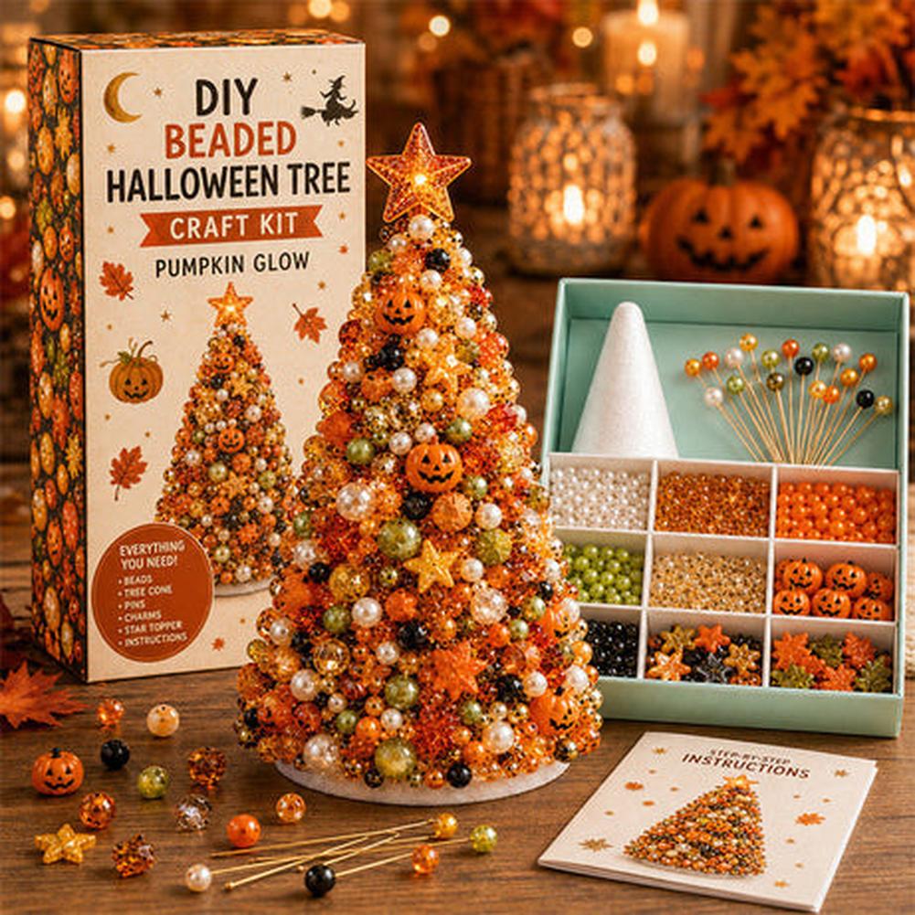 Creatieve Halloween Boom met Kralen DIY Kit Handgemaakte Knutselset Halloween DIY Kralen Ornament Huis Tafel Decoratie