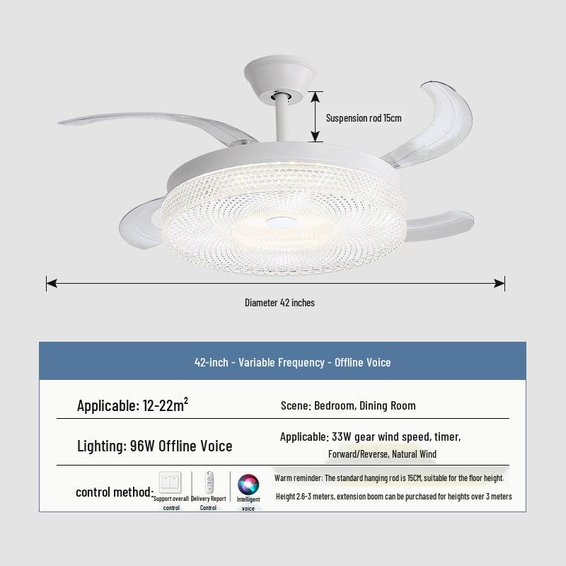 2026 New Model Flush Mount Ceiling Fan with Integrated Light for Living, Dining & Bedroom