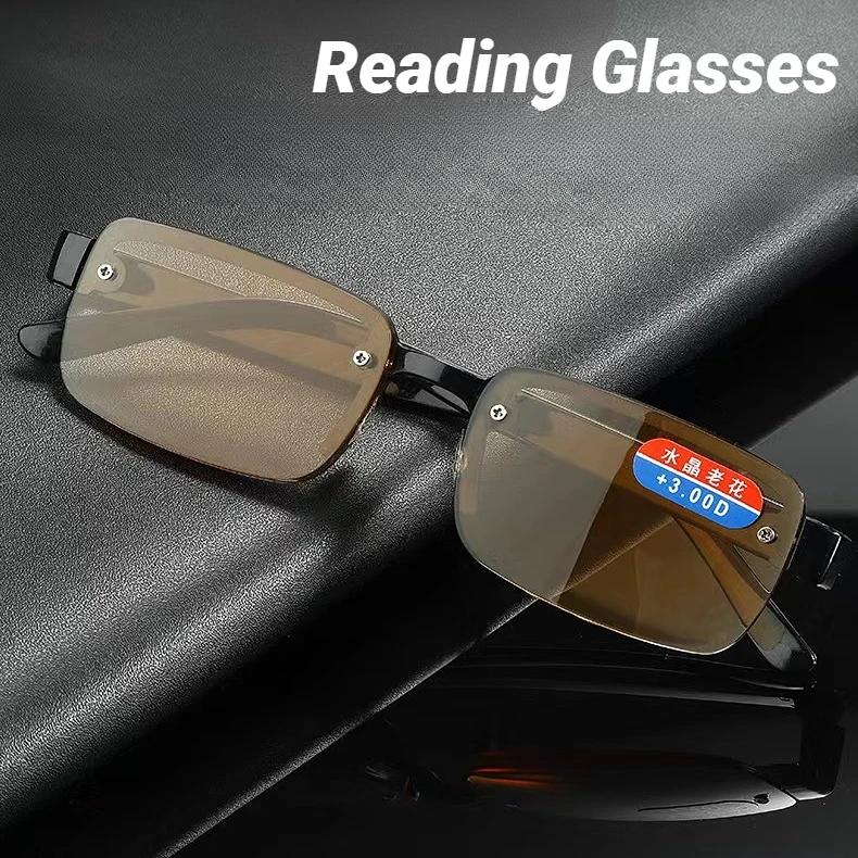 Полурамочные очки для чтения из натурального камня — фото 3