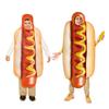 Adult Kids Unisex Hot Dogs Costume Hot Dogs Fancy Jumpsuit Food Hotdog Costume for Halloween Dressing Up Cosplay Party