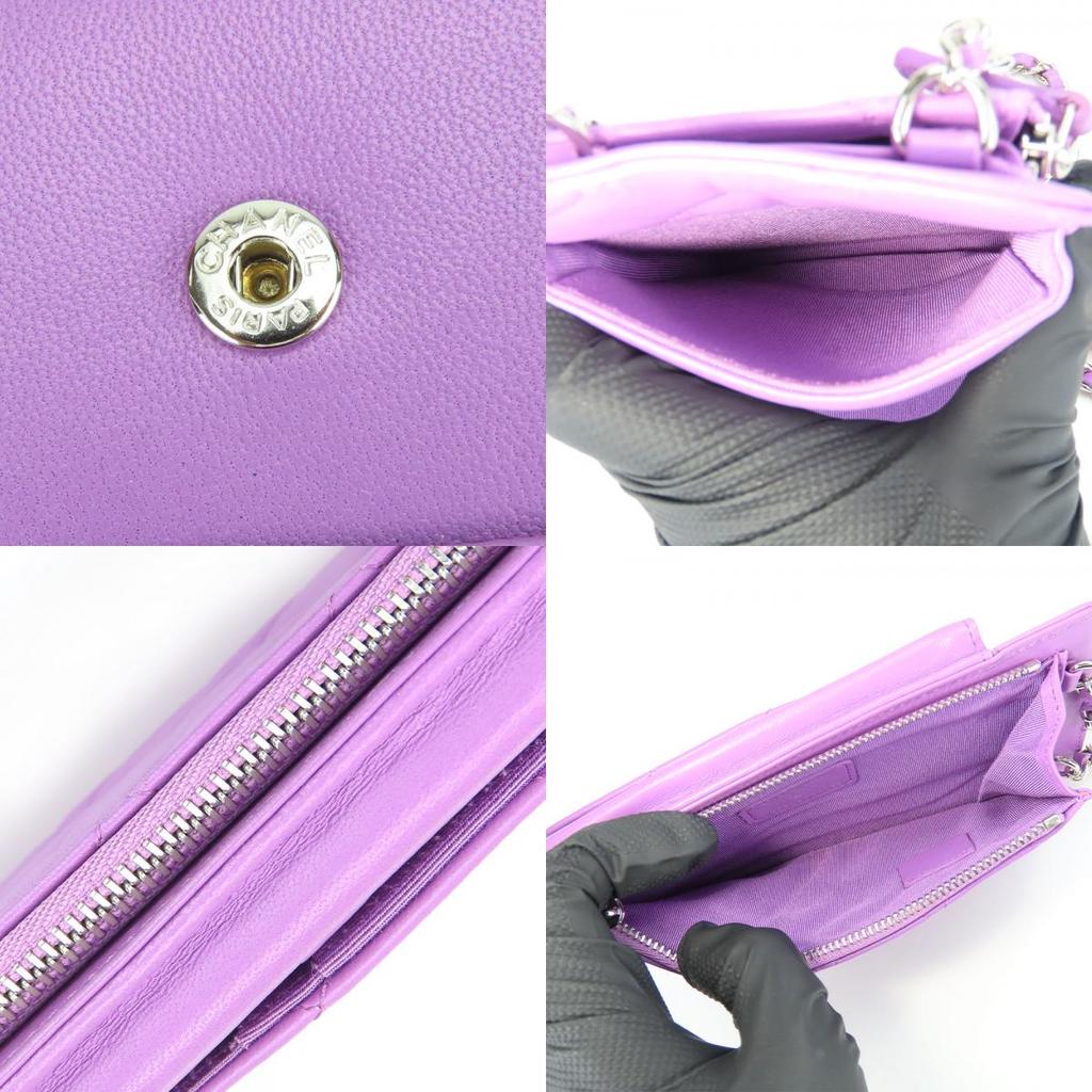 Used CHANEL Shoulder Bag Matrasse lambskin Purple Phone case