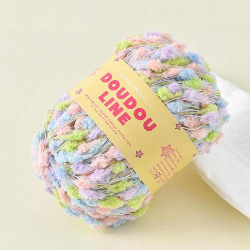 

50 г/рулон для свитера, шарфа, мягкой и удобной мохеровой пряжи, сделай сам, радужная нить, разноцветные красочные точки, ручное вязание