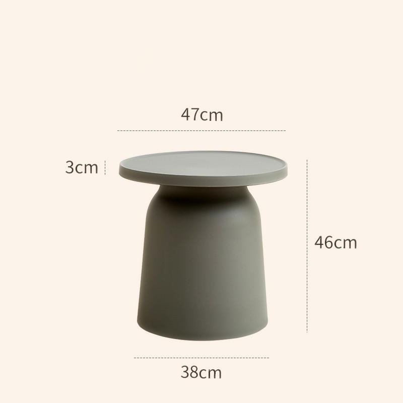 Nordic Style Plastic round Coffee Table Sofa Side Small-Space Corner Table with Wide Storage Desktop for Home Furniture