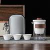 Portable Mutton Fat Jade Porcelain Travel Tea Set