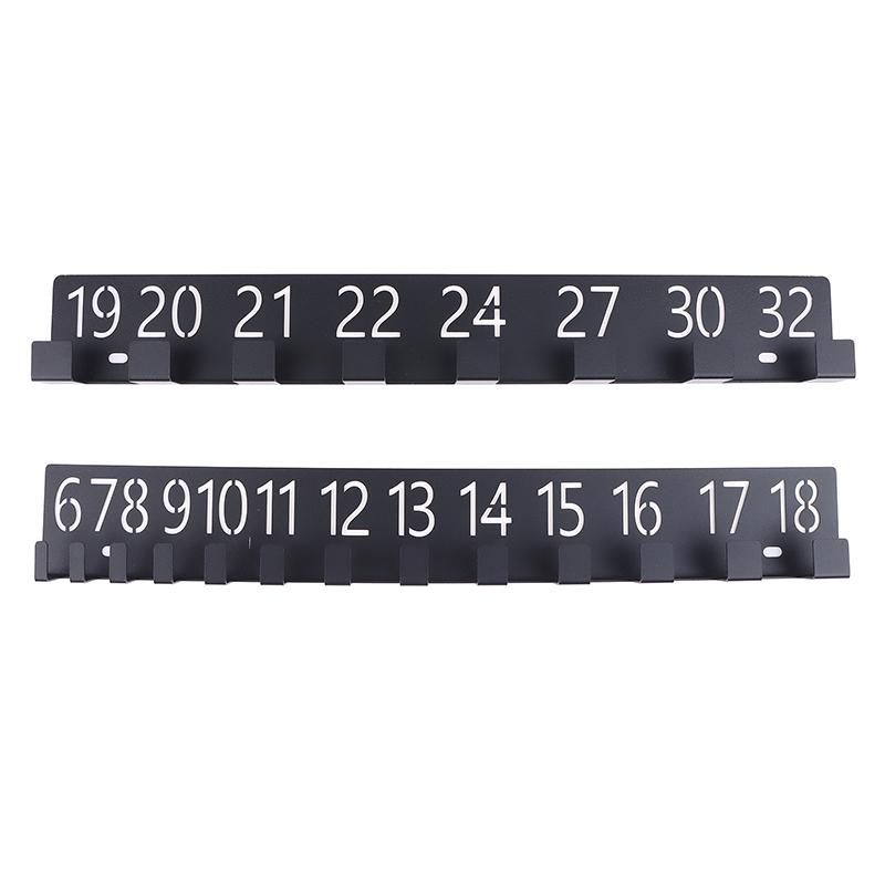 Wall Mounted Wrench Holder Durable Heavy-Duty Metal Wall-Mounted Screw Organizer With Numbered Slots