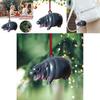 Adorable Moodeng Christmas Hippo Ornament Cartoon Resin Tree Decoration Gift