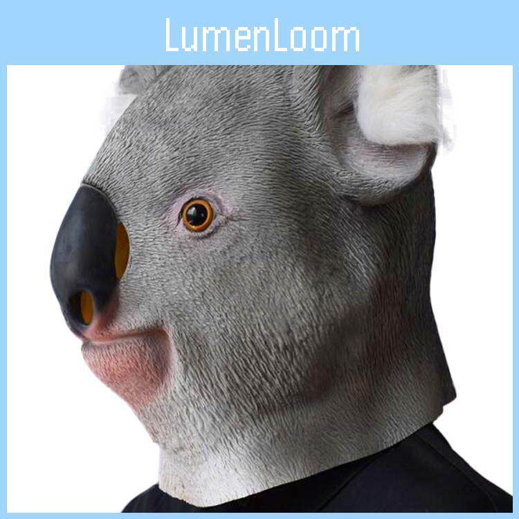 Funny Gray Koala Mask Latex Headpiece Ideal For Halloween Parties And Costumes