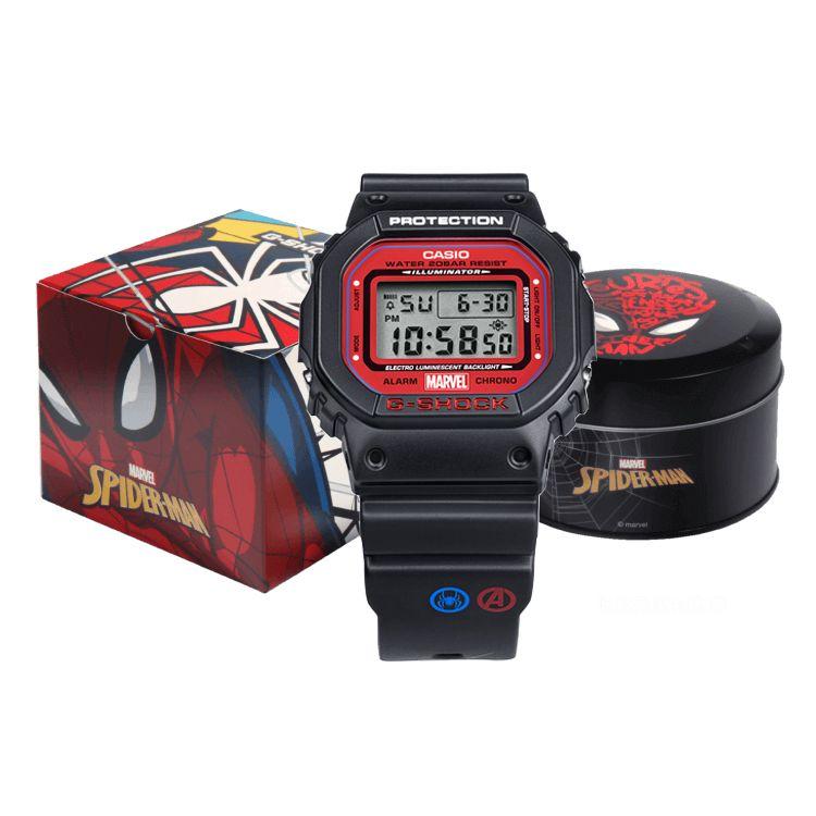 

Casio G-Shock Spider-Man Gift Box Fashion Simple Quartz Movement Resin Strap Watch Men watches Gray DW-5600SPIDER-1PR Random Watch Box