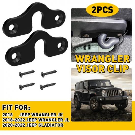 HD SUN VISOR CLIPS(2) For JEEP 2018 & NEWER JK, JL, JT GLADIATOR, WRANGLER New