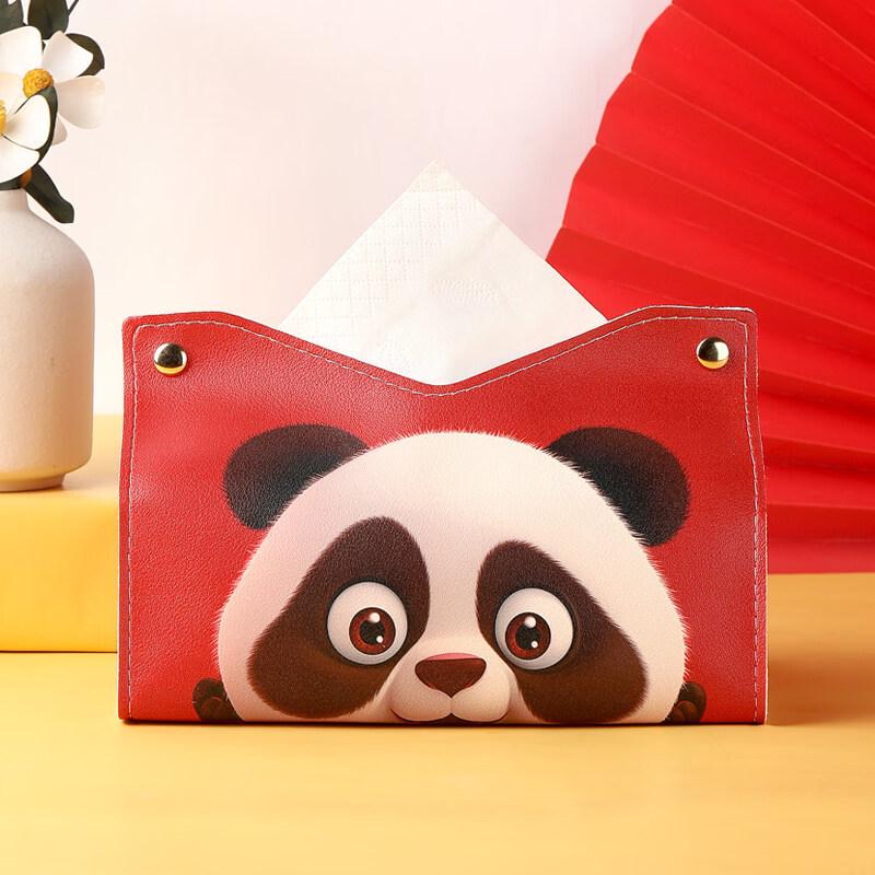 LIEI Chinese Style Leather Tissue Box