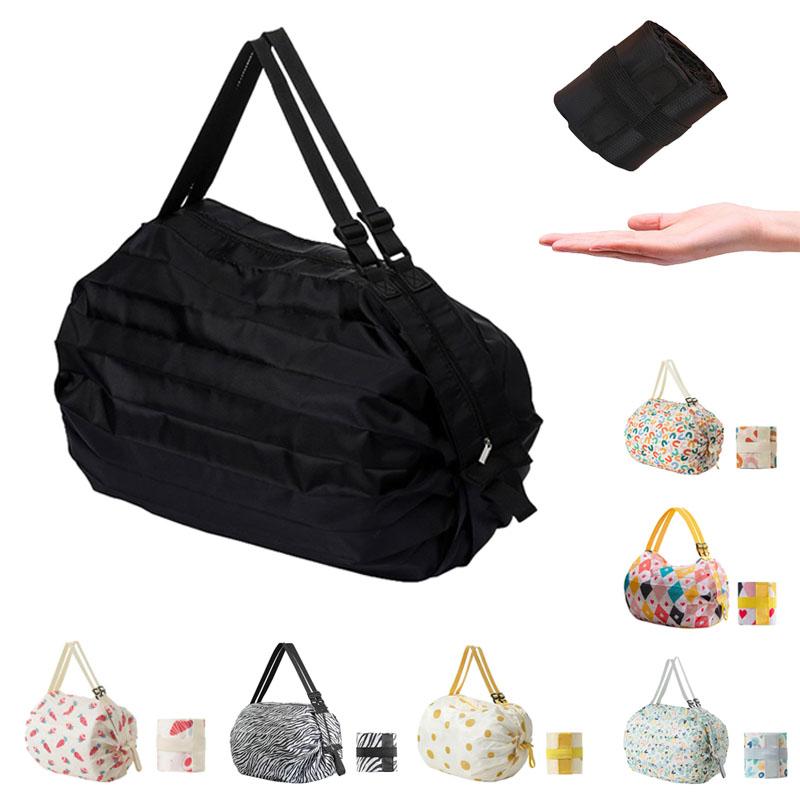 Große faltbare Einkaufstasche Wiederverwendbare Öko-Tasche Lebensmittelpaket Strandspielzeug Aufbewahrungstaschen Schulter Katze Zitrone Aufdruck Tasche Tragetasche