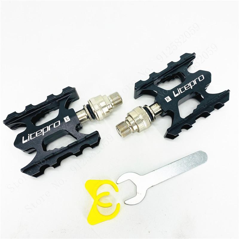 

Litepro Folding Bike Pedal For Brompton Quick Release Pedals Aluminum Alloy Bearing Pedal Mtb City Road Bicycle Parts Black 1pair