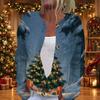 Women's Christmas Print Long Sleeve Knit Cardigan Button Down Sweater