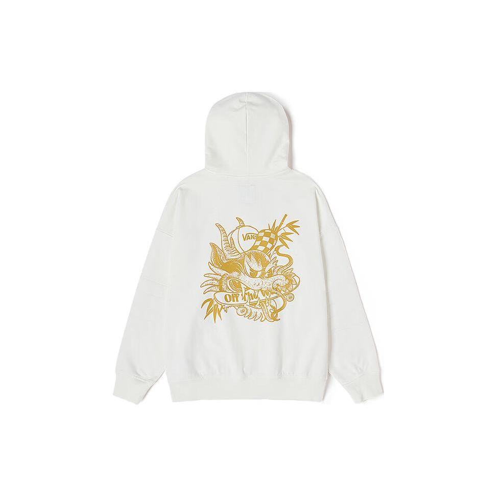 Vans Letter Print Hoodie Pullover Unisex Tops Off-White VN000GP6FS8