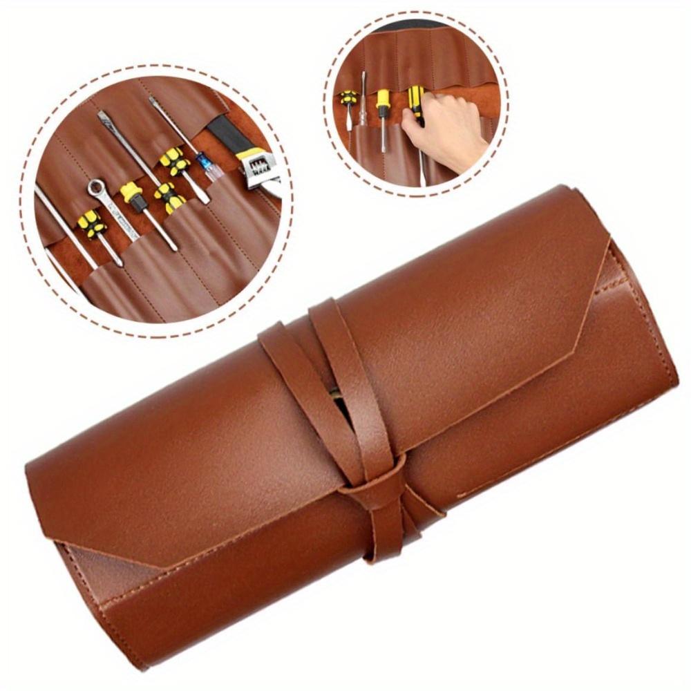 New 10 Pockets PU Leather Tool Roll Multi Purpose Woodworking Chisel Bags Plier Wrench PU Leather Bag