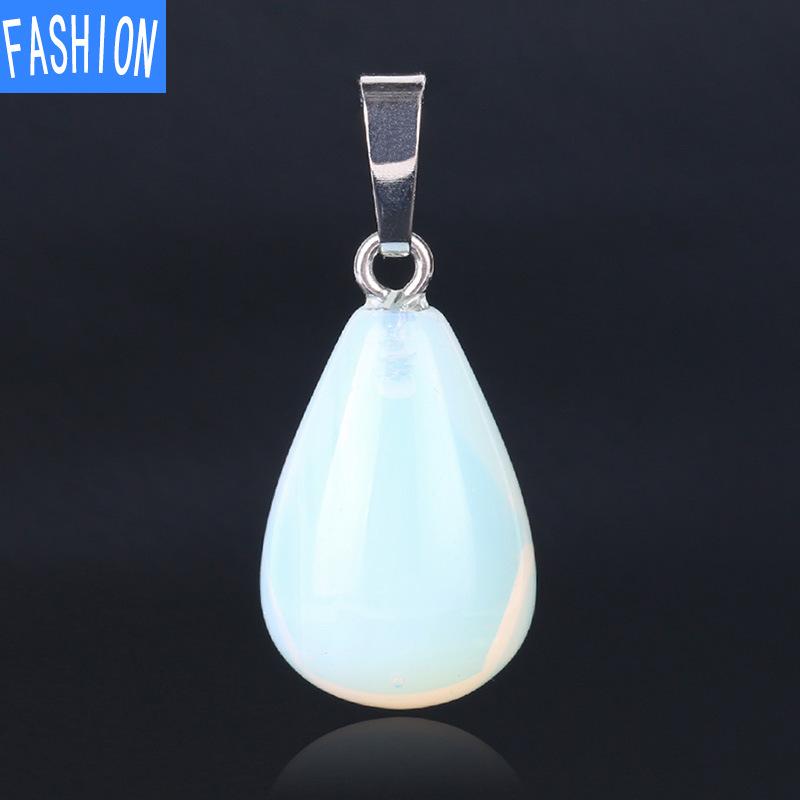 Natural Crystal Women's Pendant Teardrop Half GEM PENDANT Tiger Eye Agate Lapis Lazuli Pear Necklace Pendant