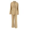 European and American loose design belt lazy style fashion casual suit 1116 autumn and winter new niche two-piece women