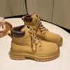 Women Inner Height Increasing Martin Boots Thick Sole Outdoor Versatile Ankle Boots