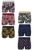 6er-Pack gemusterte lange Herren-Boxershorts aus Lycra-Baumwolle