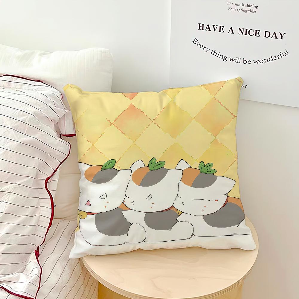 Anime Art Cute Cat N-Nyanko Sensei M-Madara Soft Pillowcase Sofa Home Living Room Bedside Decor Pillow Cover Gift Party Hogar