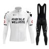 2026 Wit Wielrenshirt Set Ribble Weldtite Fietskleding Herfst Mannen Racefiets Shirt Fietsbroek Mtb Shirt Broek