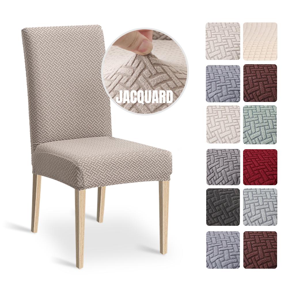 Stretch-Bezug für Esszimmerstühle, Jacquard-Spandex, Küchenstuhl, Sitz, Hotel, Bankett, elastischer Schonbezug