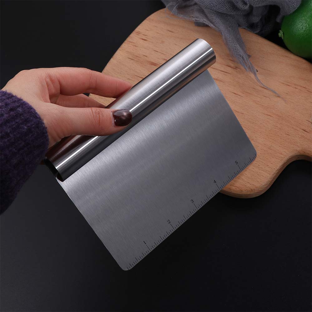 Graduated Bench Scraper Stainless Steel Pastry Spatula Dough Cutter  Rice Noodle Rolls