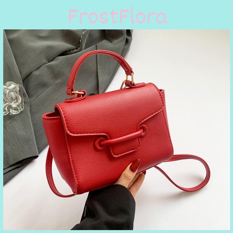 Solid Pu Color Crossbody Bag Women With Lock Closure Mobile Pocket Casual Use