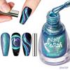 Dynamic Diamond Crushed Cat Eye Nail Polish, Icy Transparent Pearlescent Glitter Porcelain White Cat Eye Manicure Decor
