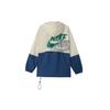 Nike Sportswear Lightweight Retro Colorblock Logo Print Woven Jacket Men Outerwear Beige Blue DV3313-244