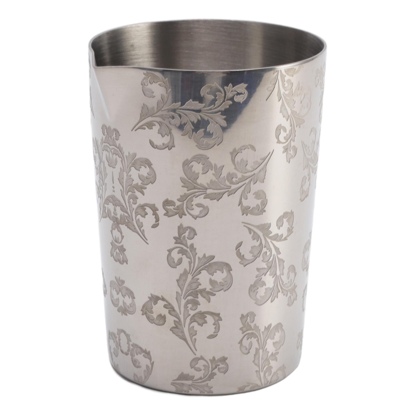 

Cocktail Mixing Glass 304 Stainless Steel Heat Preservation Engraved Bartending Mixing Glass for Bar L