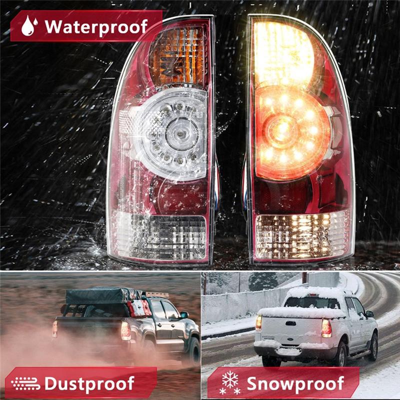 ABLZ-2Piece LED Tail Lights Left Right Rear Bumper Lights Assembly Signal Lamp Replacement Parts For Toyota Tacoma Pickup 2005-2