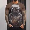 3D Digital Printing Men's T-shirt, Casual Round-neck Short-sleeved