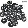 Set di 100 etichette rotonde con numeri identificativi per porte, per portachiavi, numeri colorati da 1 a 100.