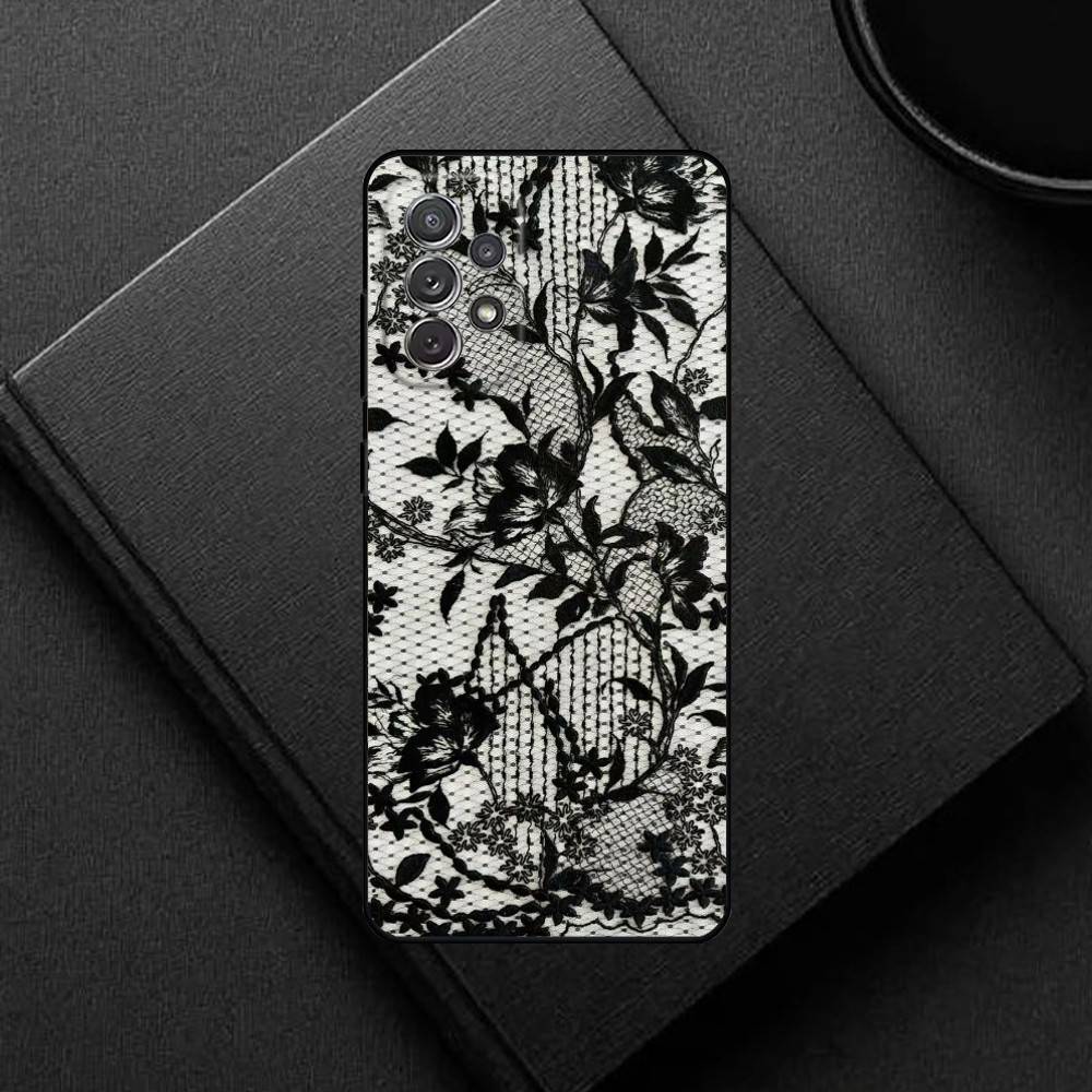 Lace Style Cool Girl  Phone Case For Samsung S25,S24,S21,S22,S23,S30,Ultra,S20,Plus,Others Soft Black Cover