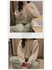 Women's Winter Plush Pajamas Set: Long-Sleeve, Solid Color, Thick Coral Fleece for Home or Outdoor Wear