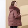 Mom's Winter Cotton Jacket for Women's Mid-length Fashion Trendy Middle-aged and Elderly People's Winter Thickened Warm Cotton Jacket New Style