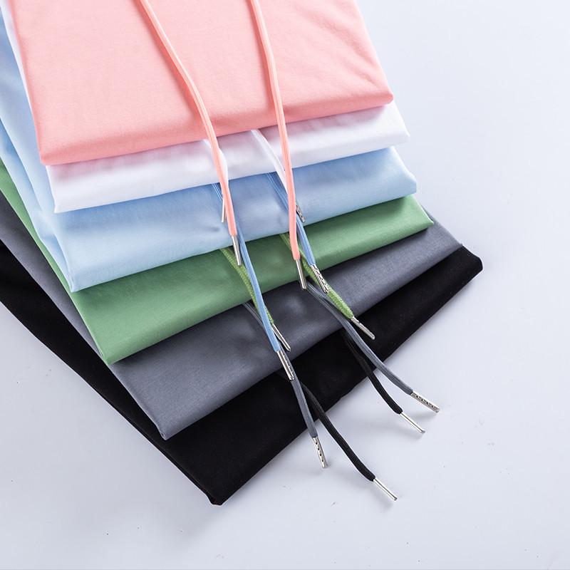 2025 Women's Long-Sleeve Hooded Pullover: Solid Color, Mercerized Cotton, Korean Style Base Layer for Spring & Autumn