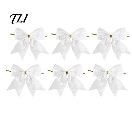 Gold Powder Bow Ties for Gifts Glitter Christmas Bow, Sparkling Ribbon Hanging Ornament Durable Ornaments Trees Tree Wreath Gift Box, Festive