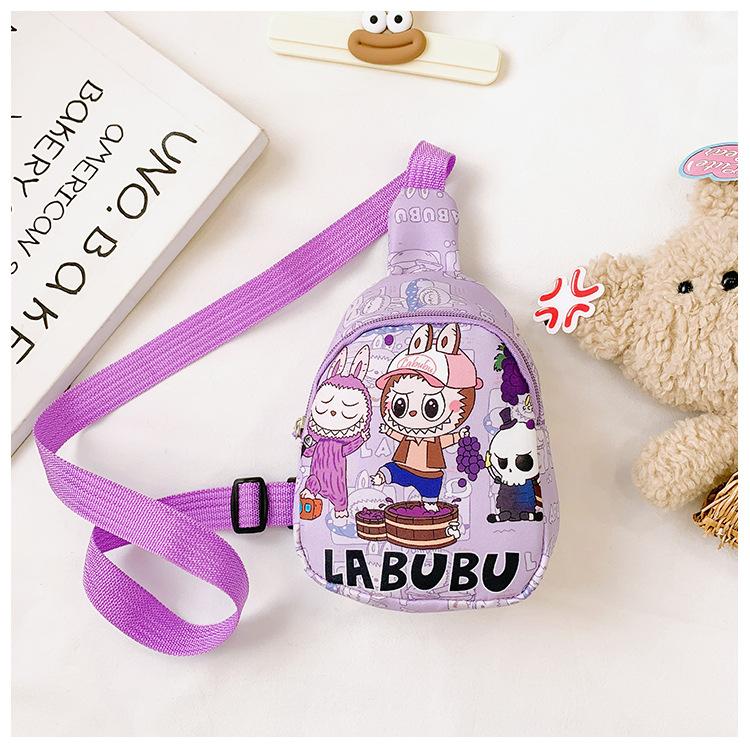 School Bag Labubu Children's Bag Love Cartoon Chest Bag Change Small Bag One Shoulder Oblique
