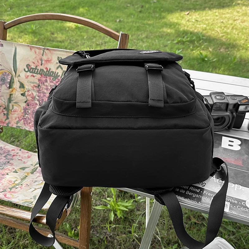 Junior High School Student Schoolbag Men's Solid Color Backpack Women's Travel Backpack