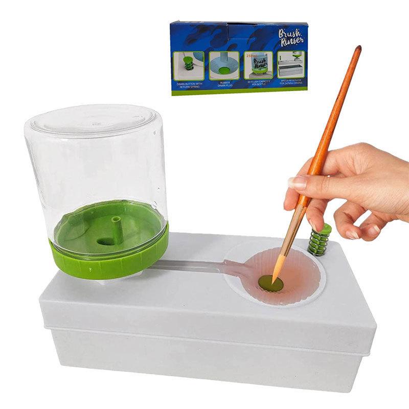 Brush Cleaner Tool for Paintbrushes with Water Container and Cleaning Base Suitable for Art Supplies and Painting Accessories