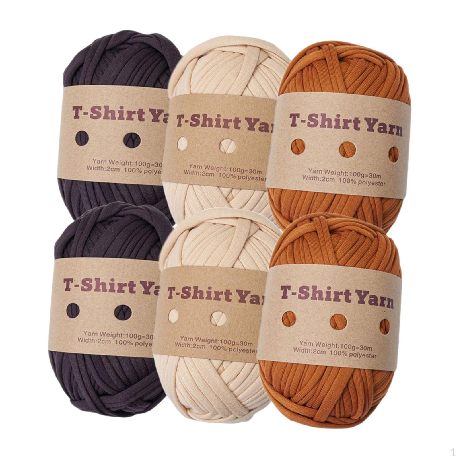 

-Pack Knitting Yarn, T-shirt 196 Yards Total Length, Chunky Yarn for Carpets, Handbags, Set A